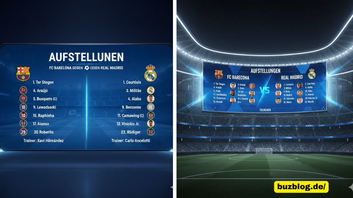 aufstellungen: teilnehmer: fc barcelona gegen real madrid